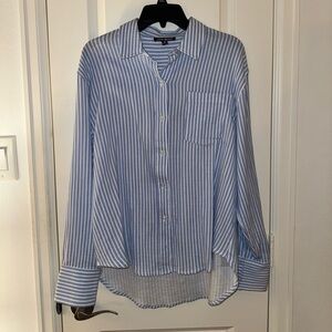 Steve Madden Light Blue and White Striped Shirt